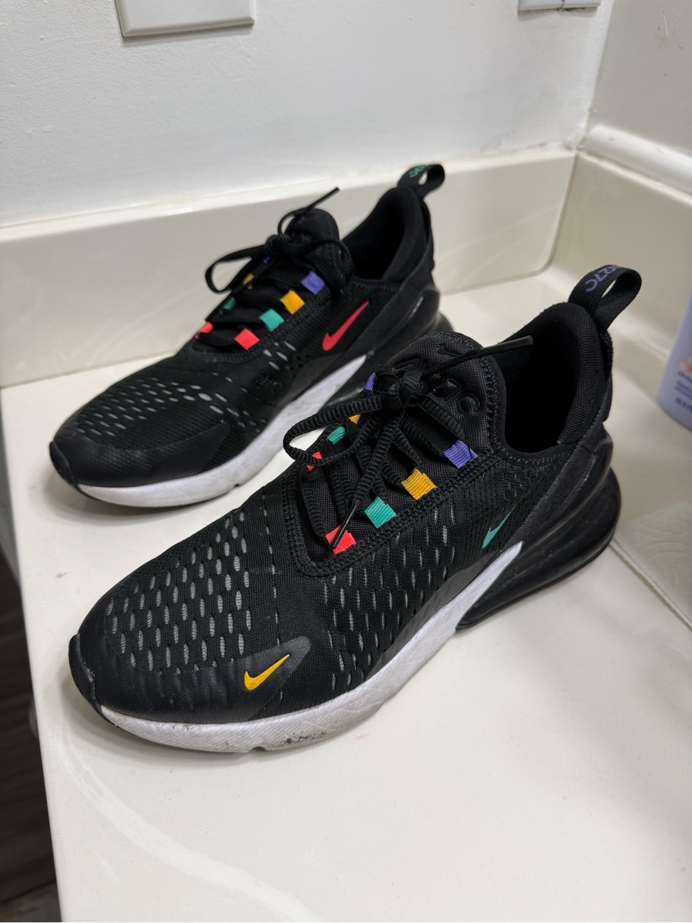 Nike Women’s Black Sneakers with Multicolor Accents